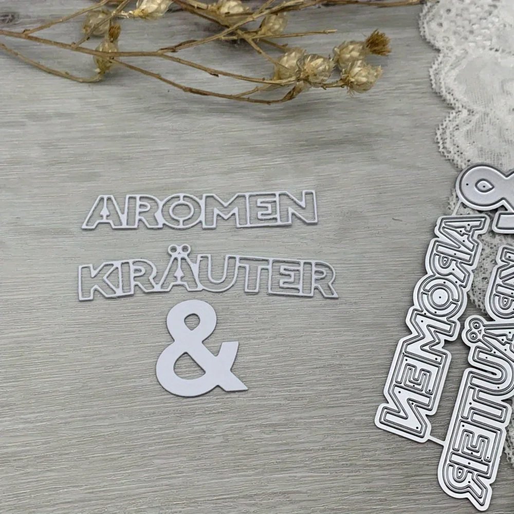 1pcs metal cutting dies cut die mold German words decoration Scrapbook paper craft blade punch stencils dies