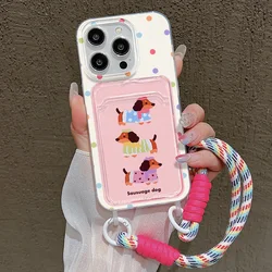 Cute Soft Phone Case for iPhone 16 Case iPhone 15 13 17 11 12 Pro Max XS X XR 7 8 14 Plus SE Card Holder Wallet Shockproof Cover