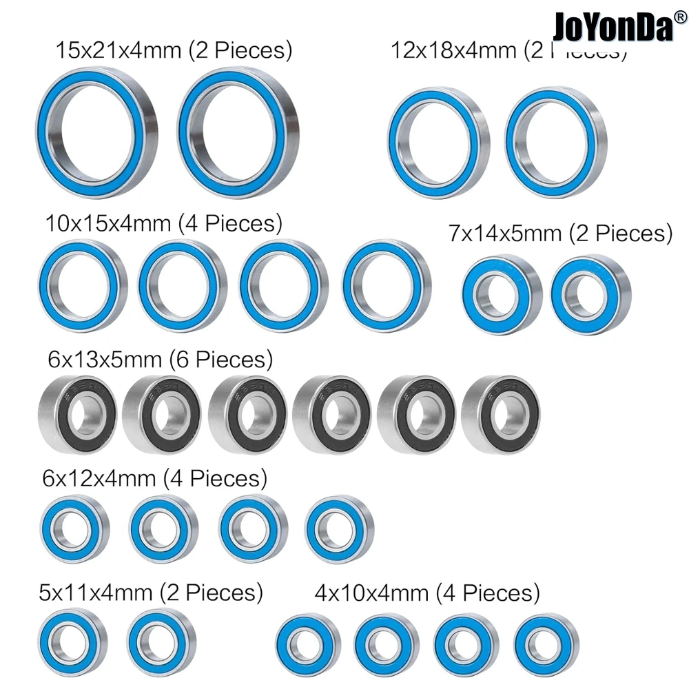 26pcs Rubber Sealed Bearing Kit - Precision High Speed Bearing for RC RC Traxxas 1/10 TRX-4 TRX4 Crawler Car