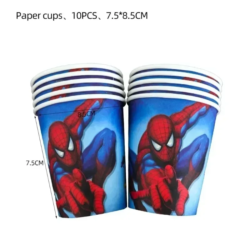 Marvel Kids Birthday Party Spider-Man themed disposable tableware flag background cloth