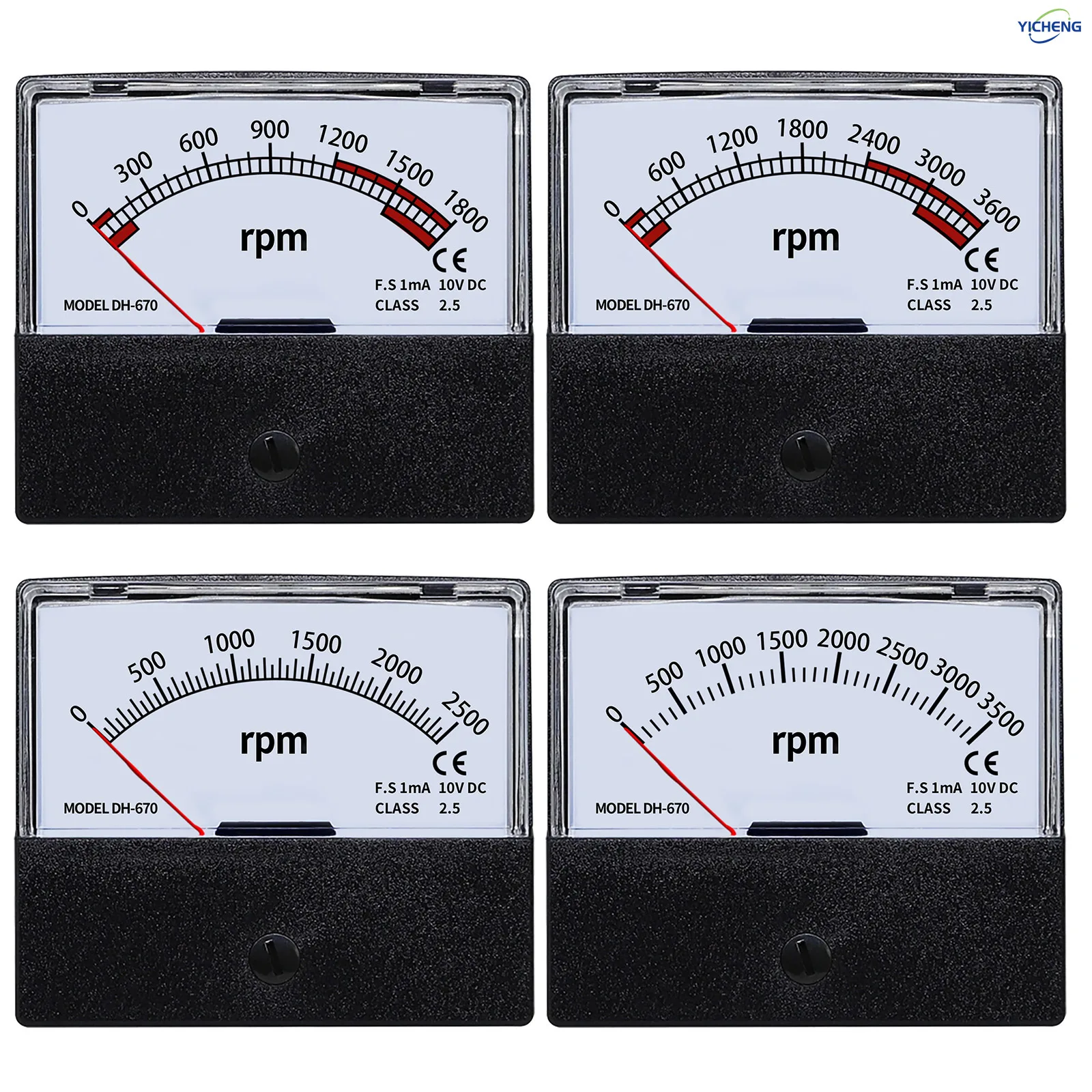 YICHENG Pointer tachometer,1800R-3600R