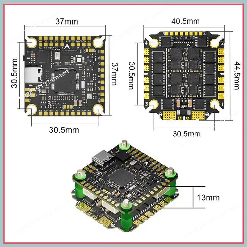 N94R F465 V3 FC e ESC FPV Stack F405 Controlador de vôo 65A AM32 ESC BEC duplo para drone RC FPV