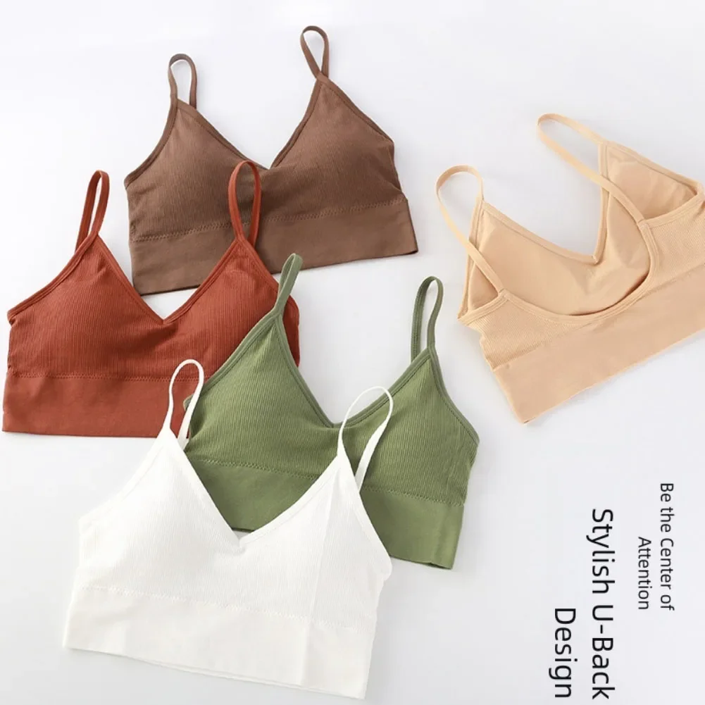 Fashion One Size Sexy Women's Bra Wire-Free Seamless Sports Bra With Chest Pad Ladies Tube Tops Casual Breathable