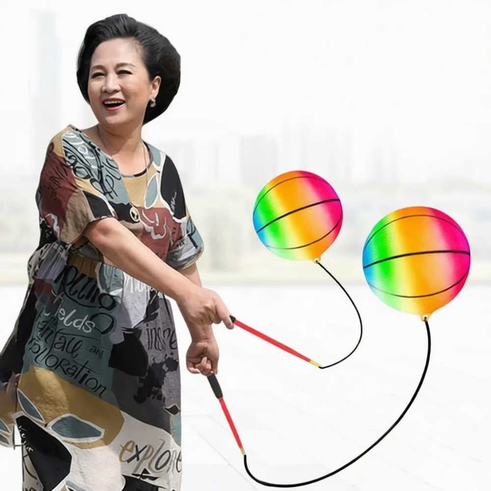 Outdoor Fitness Rainbow Pumpkin Ball PVC Handheld Swing Exerciser For Dance Sport Training Elastic Muscle Workout
