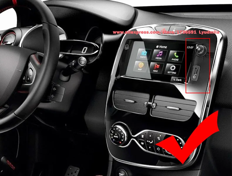 Rückfahrkamera für Renault Clio 4 IV 2012~2019 kompatibel mit Media Navigation OEM Originalbildschirm Rückfahrkamera-Set – Detail 1