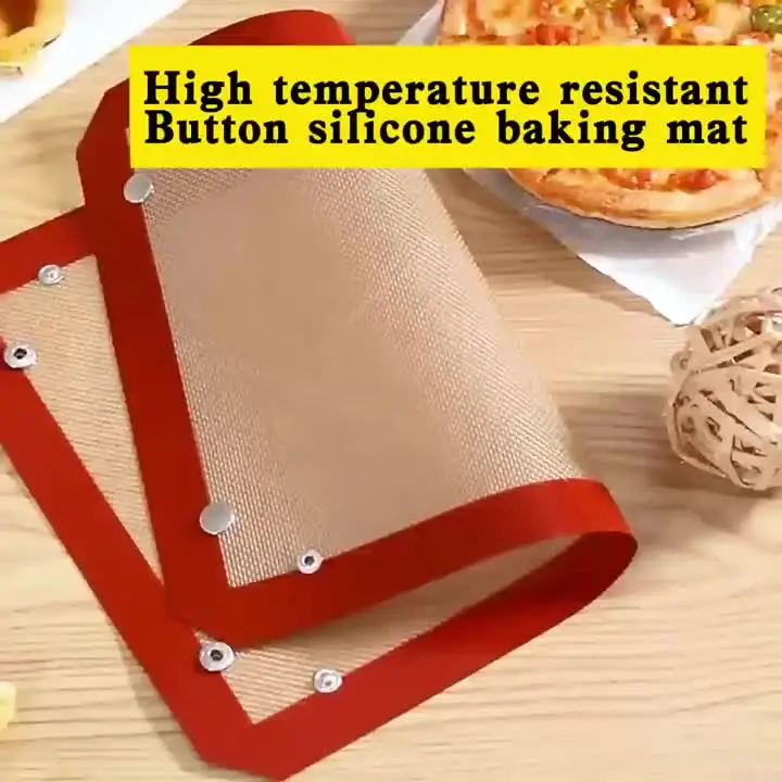 Heat-Resistant Baking Mat Large Reusable Silicone Baking And Bread Board Liner NonStick Easy Clean Food Safe Baking Small Button