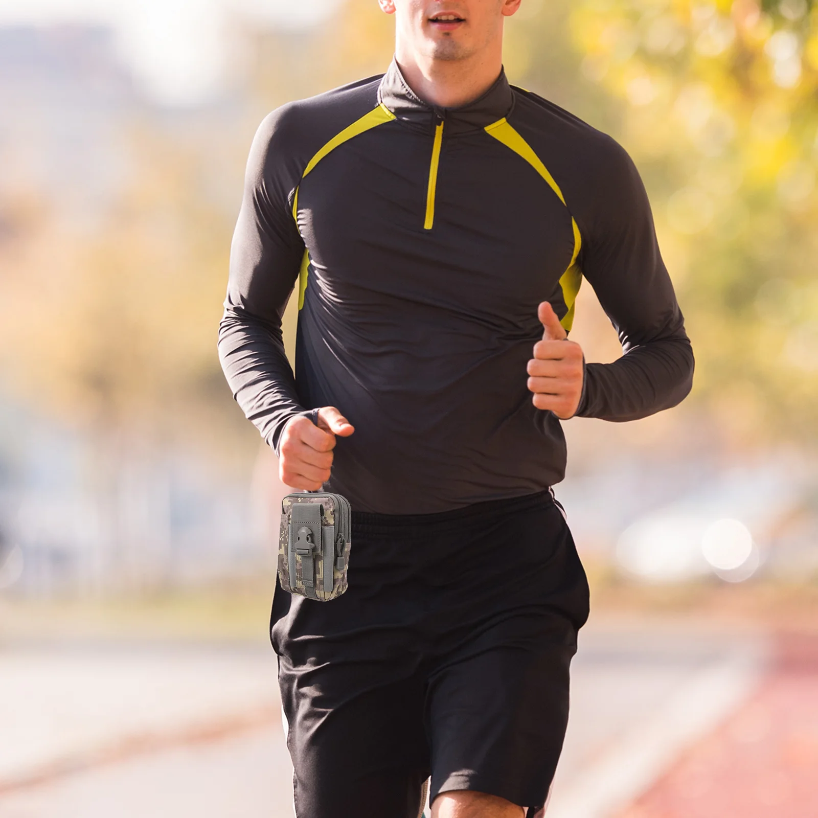 

Hiking Waist Pack Waterproof Phone Bag Wear-Resistant Oxford Material Outdoor Camping Belt Pouch Secure Storage for