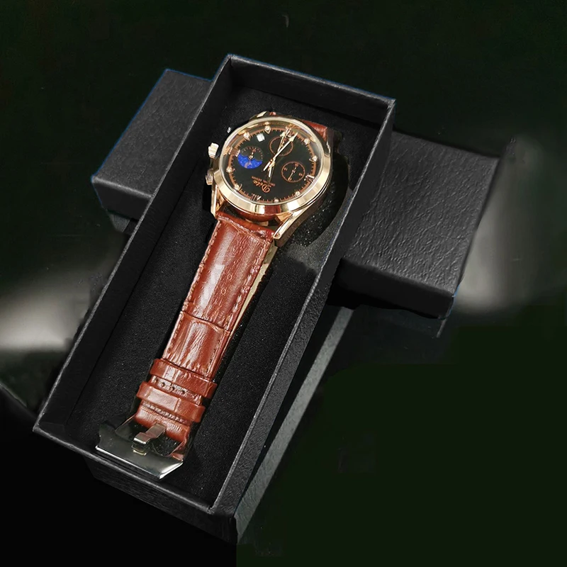 Sponge-included Black Travel Case - 1 Piece Compact Rectangular Paper Box for Watch & Jewelry Storage.