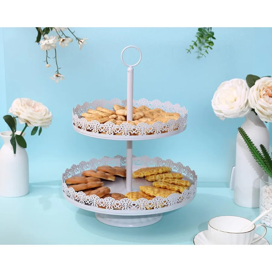 كعكة بيضاء تقف مجموعة المعادن الحلوى عرض الجدول كعكة الركيزة المتدرج حامل الكب كيك دونات لوحة تخدم صينية تزيين لنا #6