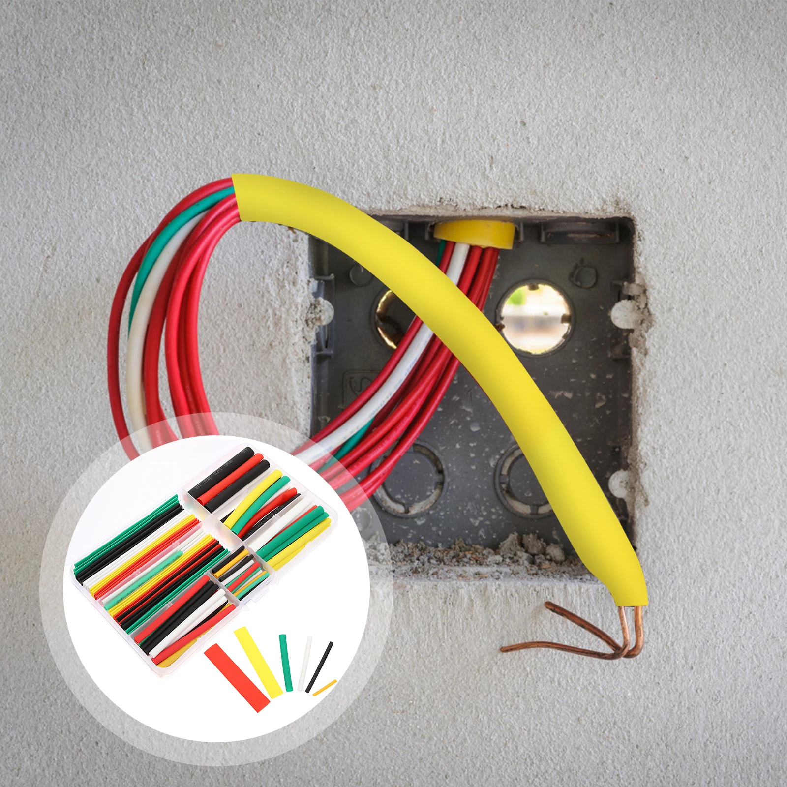 

1 set 1 Set Heat Shrink Tubing Insulation Shrink Wrap Cable Protector Electrical Sealing Industrial Pe Sleeving Tube 18 Awg Wire