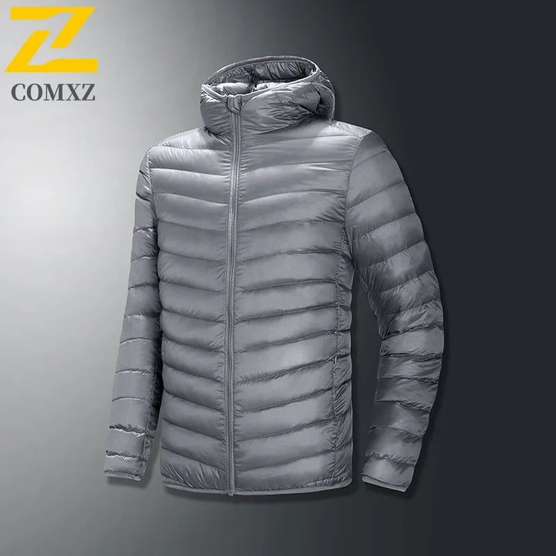 COMXZ Men Down Jacket Lightweight Fashion Short Trendy Lightweight Travel Puffer Jacket Street Versatile Casual Winter Jackets