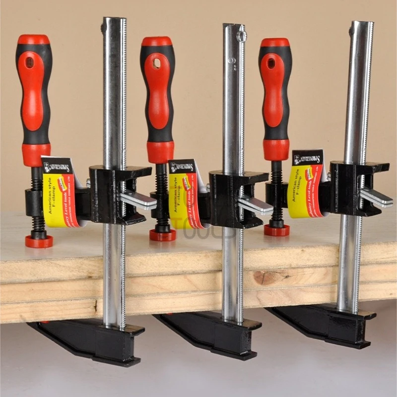 

Woodworking Clamp Lightweight Rubber Anti Slip Handle F Type Fixture Multifunction Fixed Panel Clamp Install Auxiliary Tools 1pc