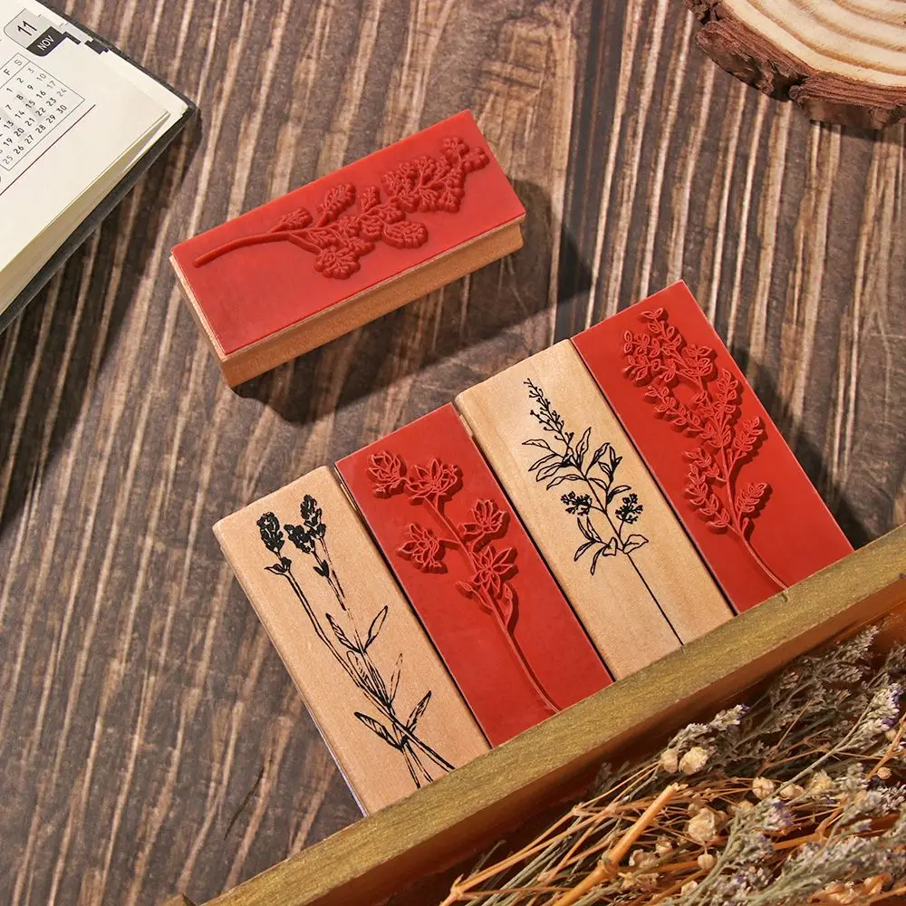 1PC Sewing Garden Arts standard stamp wooden rubber stamps DIY Scrapbooking Vintage grass plants