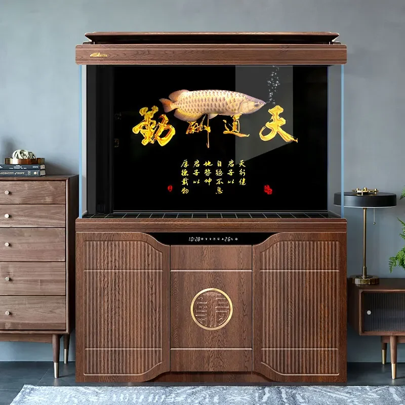 

Большой аквариум для дома с донным фильтром для рыбок типа «Дракон»