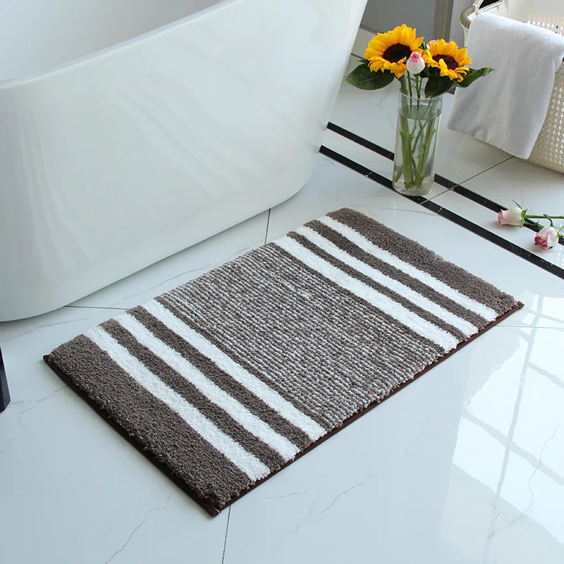 Striped Bathroom Mat,Absorbent & Quick-drying Kitchen Floor Carpet,Non-slip & Super Soft Entry Doorway Floor Rug,For Bathroom Be