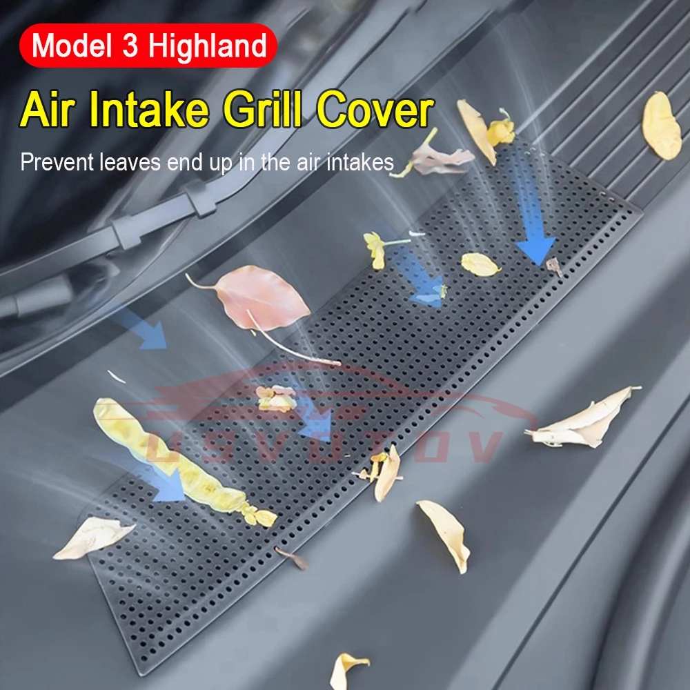 Intake Grill Cover for Tesla Model 3 Highland 2024 2025 Air Vent Trim Mesh Anti-Blocking Front Trunk Inlet Grille Accessories