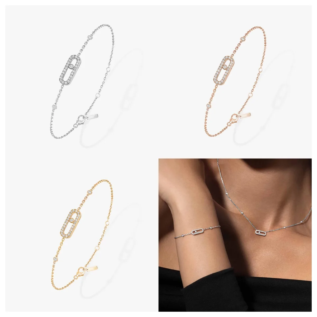 

Official Website S925 Pure Silver Diamond Bracelets Classic Fashion Luxury Jewellery Women Silver 925