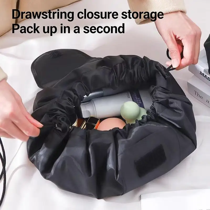 Women Drawstring Cosmetic Bag Travel Storage Makeup Bag Portable Waterproof Toiletry Case▪