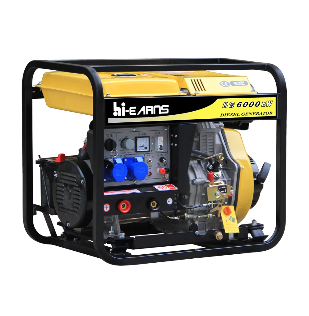 Hiearns brand 1.8kw 180A 3.2 and 4.0 mm welding rod air cooled double-duty welding die·sel generator for sale