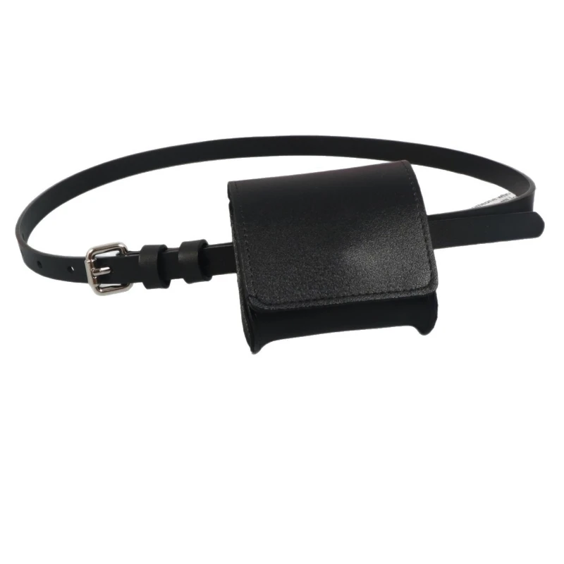 Mini Square Waist Packs Red Coffee Real Leather Waist Belts with Coin Key Earphone Bag Cute Flap Cowskin Fanny Packs Handbags