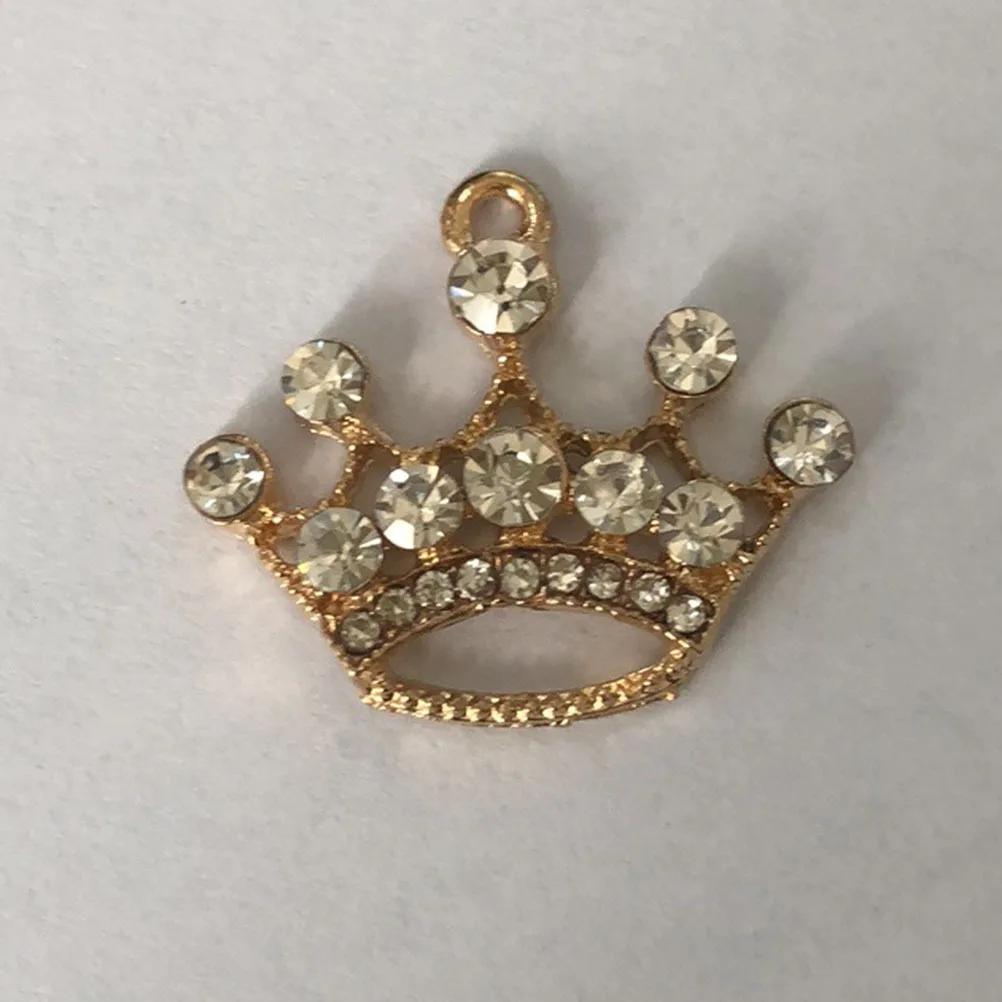 10Pcs Alloy Crown Pendant Small Diamond Design DIY Jewelry Accessories Necklace Bracelet Charm Ornament Making Craft Supplies