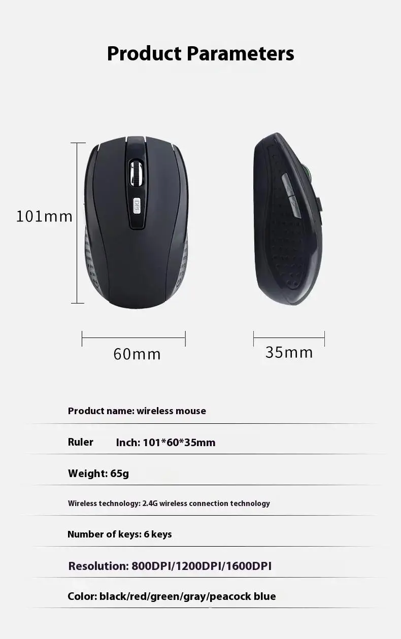 Wireless Bluetooth Mouse Silent Mouse 2.4G Portable Mobile Optical Mice Adjustable DPI Levels For Office Notebook MacBook Laptop