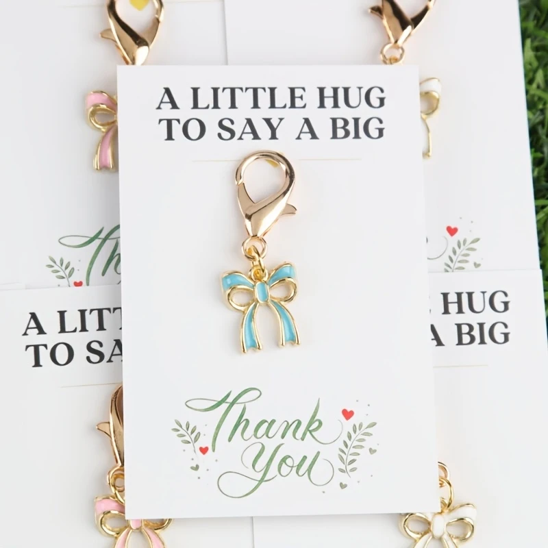 5/10Colorful item2DKeychain set，Belt“Thank You”Card，Suitable for commuting bags，Bag，Travel Bag，Suitable as a colleague，Gifts fro