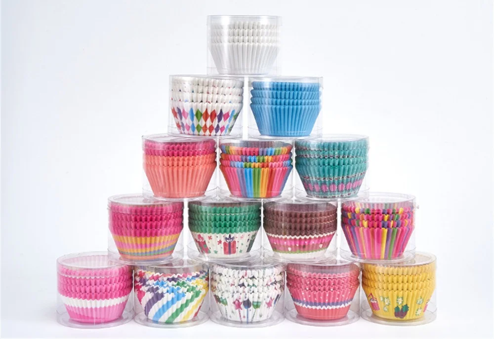 200 Stück Cupcake-Förmchen Antihaft-Backpapier Muffin-Kuchen-Verpackungspapier Geriffelte Muffinförmchen DIY Hochzeit Party Backzubehör – Detail 13