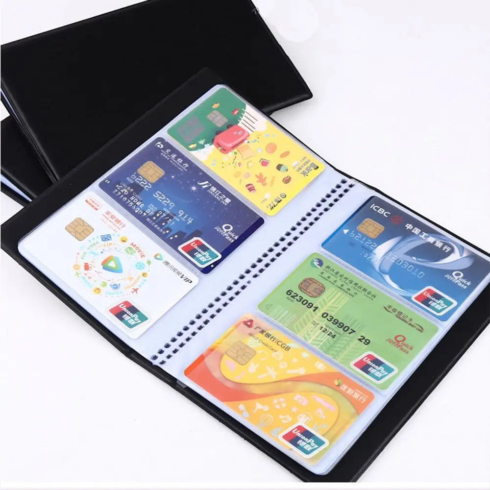 แบบพกพากันน้ําขนาดใหญ่ความจุ ID Card Bank การ์ดหนัง Bits ผู้ถือบัตรนามบัตรจัดเก็บกระเป๋า
