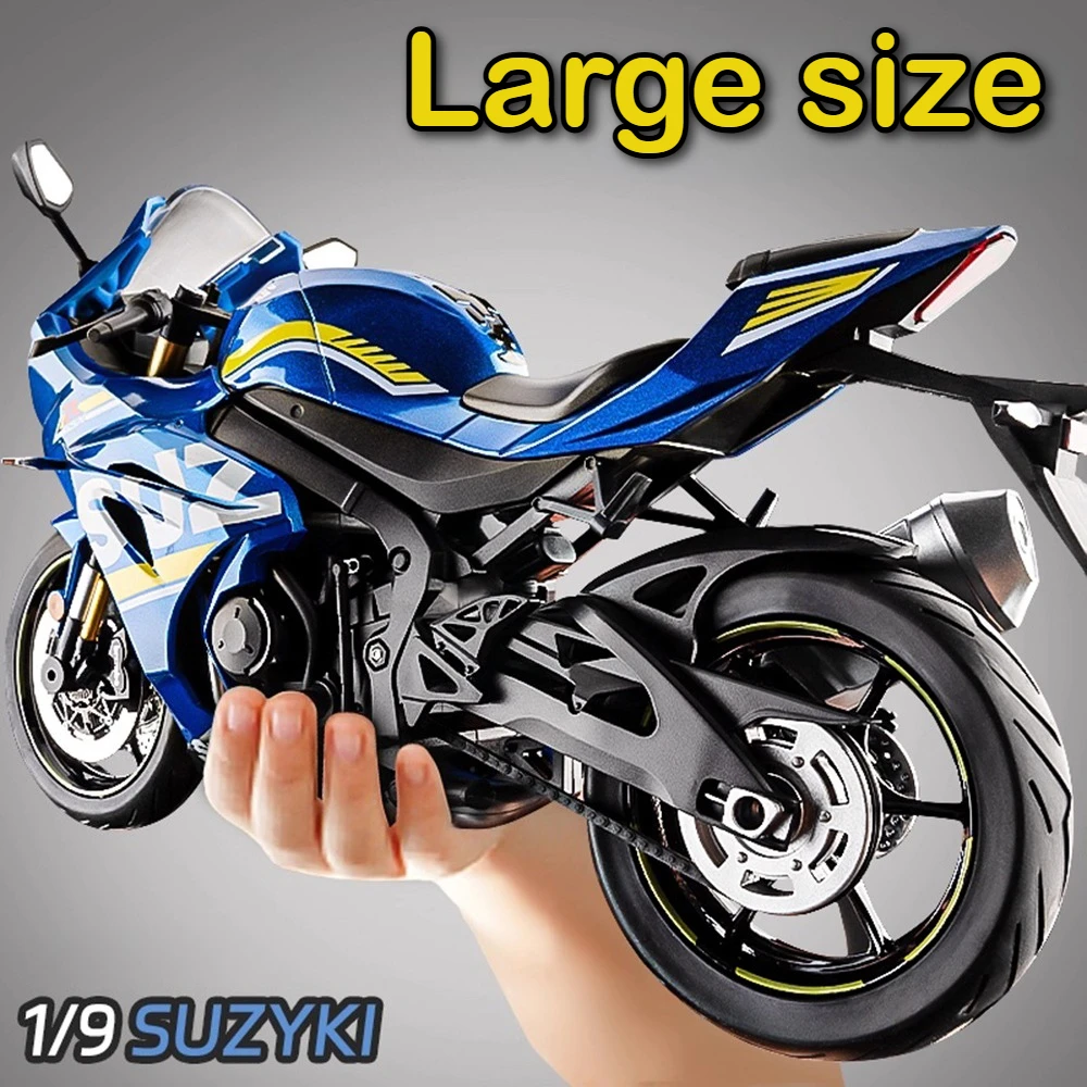 

1:9 Suzuki GSX-1000R Alloy Motorcycle 1000RR Diecast Model Toys Car Front Wheel Steering Shock Absorption Motorbike Kids Gifts