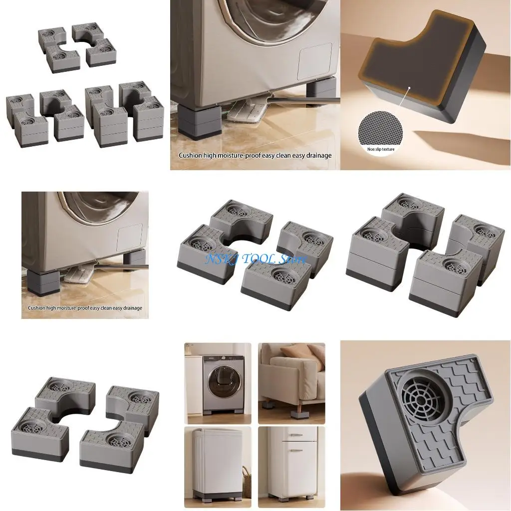 

L8RC 4Pcs Washing Machine Anti Vibration Pad Stabilizers Stand Vibration Pad Washer Vibration Feet Pad Easy Installation
