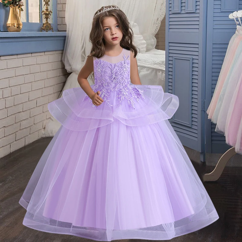 Girls Lace Dresses Birthday party Formal Evening Gown Princess Dress Flower Girls teens Children Clothing For Girl Clothes