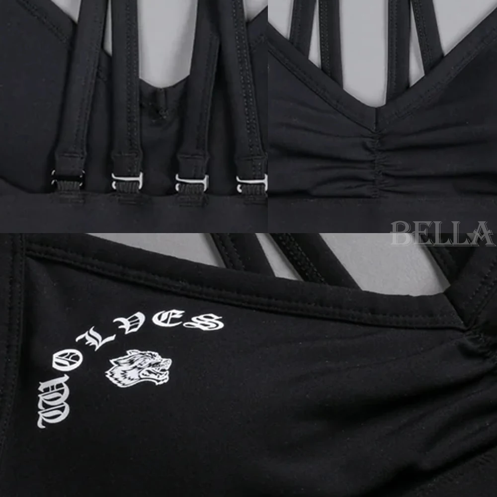 Darc Wolves Bra Women Sport Gym Mujer Workout Fitness حزام كتف قابل للإزالة ملابس رياضية لليوجا ملابس داخلية رياضية علوية