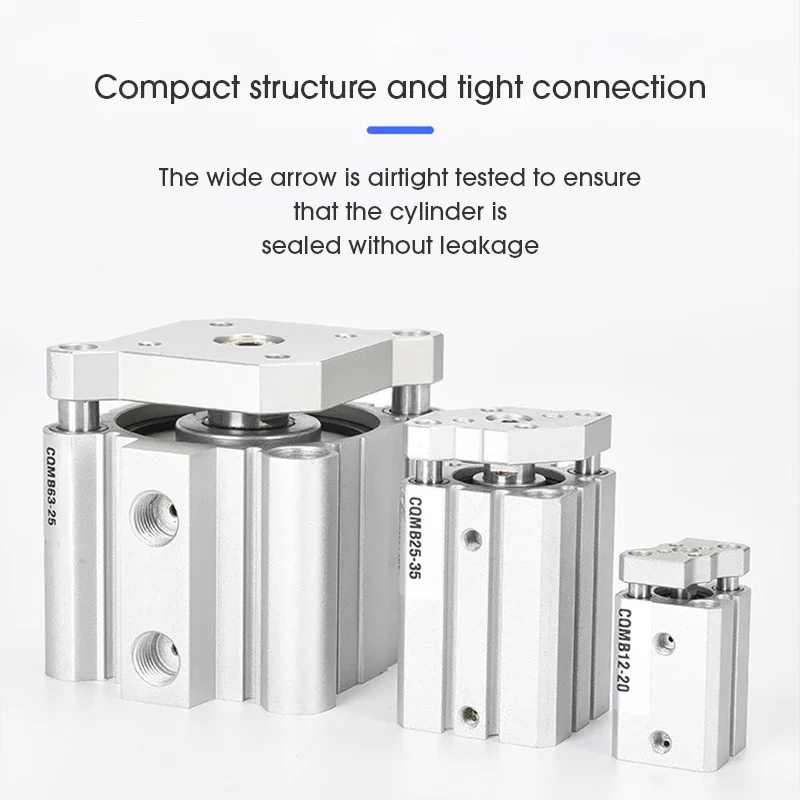 CQMB SMC tipo CQMB20/25/32 sin carrera magnética 5-100mm cilindro de aire fino varilla guía de doble efecto cilindro neumático compacto