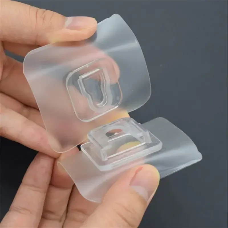 Double-Sided Adhesive Wall Hooks Hanger Strong Transparent Suction Cup Sucker Hooks Kitchen Bathroom Storage Plug Socket Holders