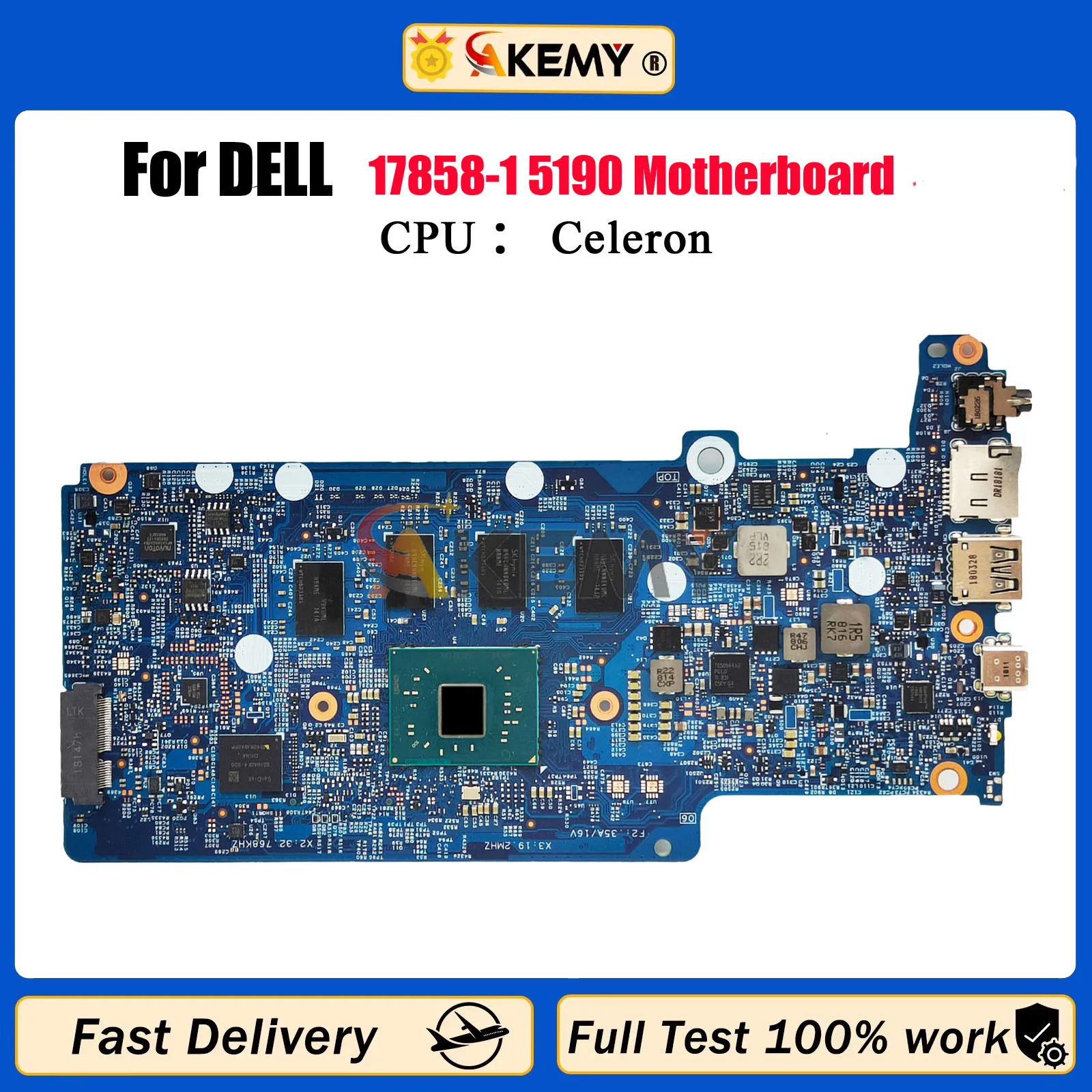 

17858-1 с SSD-накопитель, материнская плата для ноутбука Dell Chromebook 11 5190, материнская плата для ноутбука CN-0PC1G3 0GYPNM PC1G3, 100% тест, качество ОК