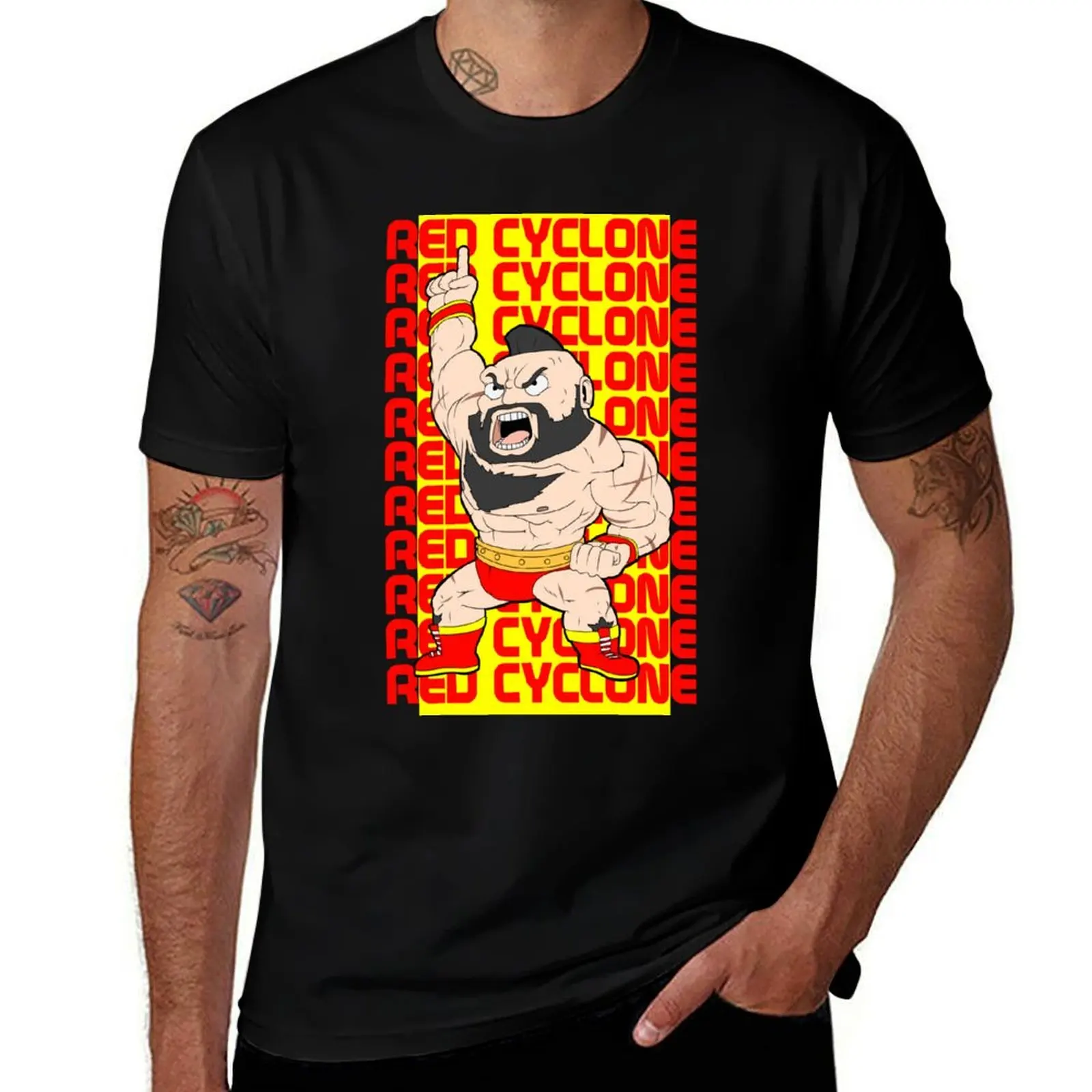 Zangief - Red Cyclone T-Shirt Work Daily Short Sleeve Top T-Shirt