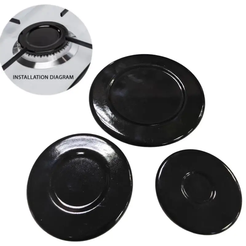 1/3PCS Universal Burner Hat Set Oven Hob Gas Burner Crown Flame Cap Cover Cookers Cast Iron Stove Head Concave Iron Cover▪