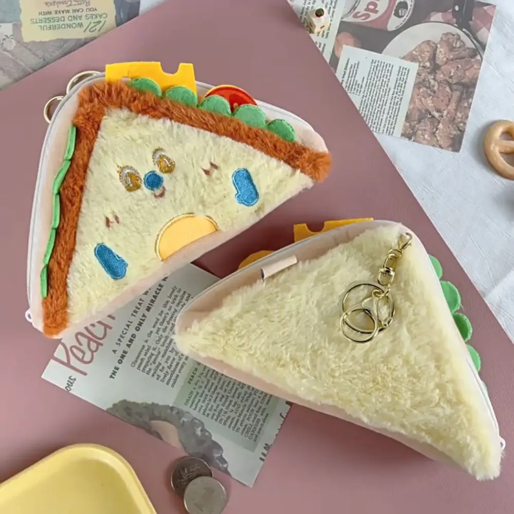 Creative Hamburger Sandwiches Storage Bag Cartoon Princess Zero Wallet Portable Kawaii Plush Small Purse Friends