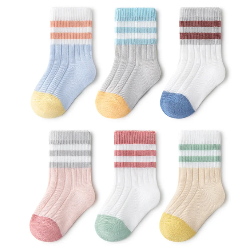 Chaussettes rayées pour enfants, 0-13 ans, pour garçons et filles, nouvelle collection printemps/été