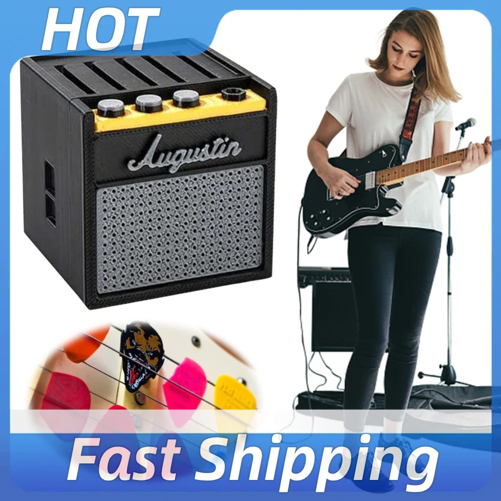 Amp Speaker Guitar Pick Holder 3D Printed Box Organizer Storage Case Retro Guitar Amp Model for Musicians and Guitar Players