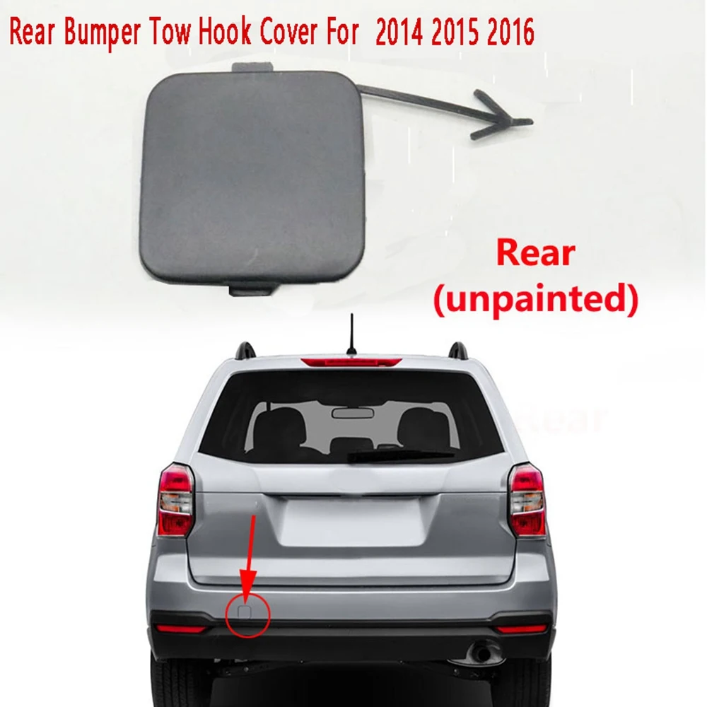 Car Rear Bumper Tow Hook Cover Lid Base Color Unpainted Trailer Eye Cap for Subaru Forester 2014 2015 2016