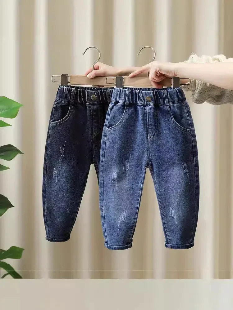 الأولاد سليم صالح الجينز مرونة الخصر المتعثرة الدنيم السراويل 2026 الربيع عارضة بنطال أولادي ل 1-7Y #1