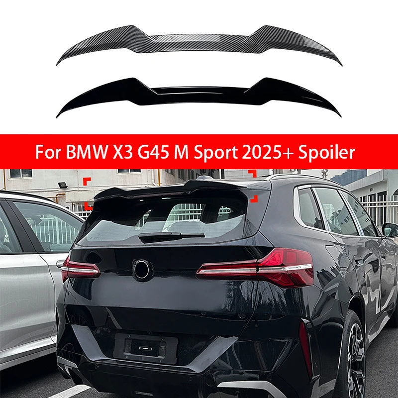 

For 2025-2026 BMW X3 G45 G48 M Sport Car Rear Spoiler Tail Wing Extension Body Kits Rear Trunk Lip Trim Gloss Black Carbon Look