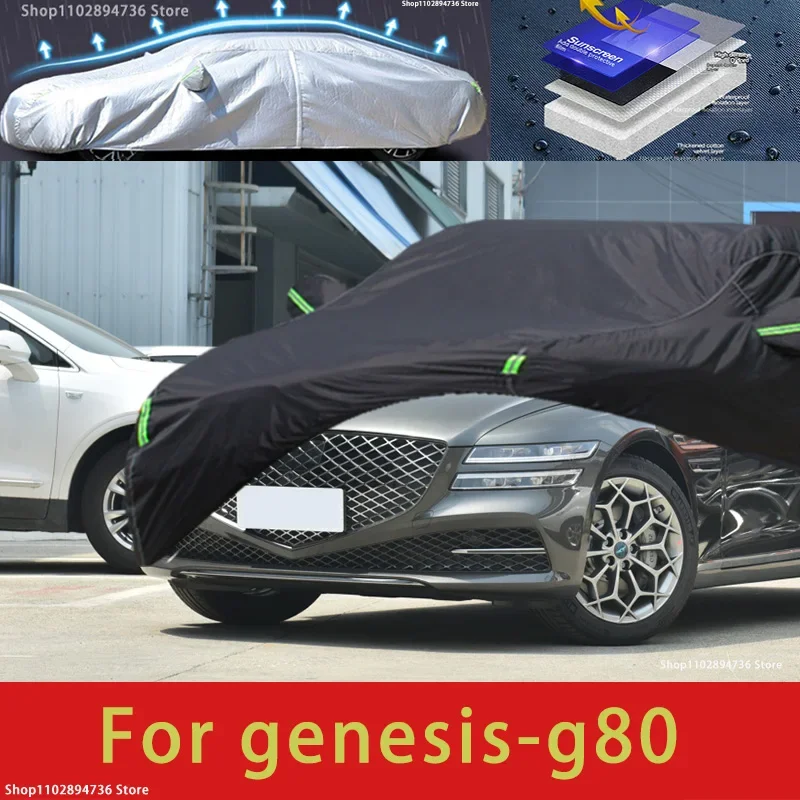 

For Genesis G80 Fit Outdoor Protection Full Car Covers Snow Cover Sunshade Waterproof Dustproof Exterior black car cover