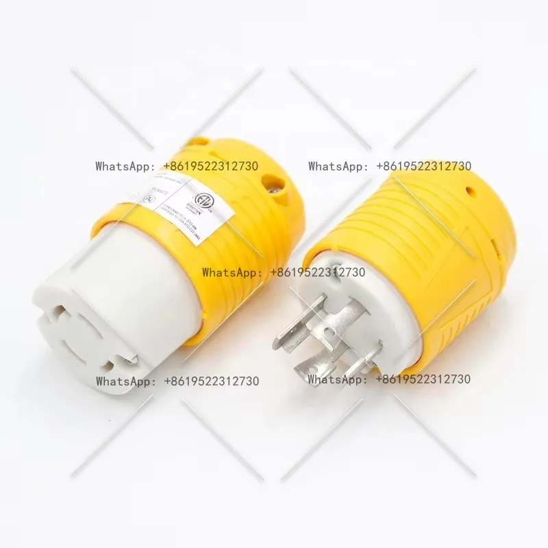 

30A NEMA L14-30P Заземленная штекерная вилка, удлинитель на конце провода, прямой лезвие, торсионная вилка с замком