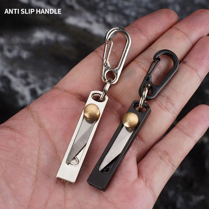 Pure Titanium Mini Push Knife Titanium Alloy Sharp Portable Edc Keychain Pendant Unpacking Express Opening