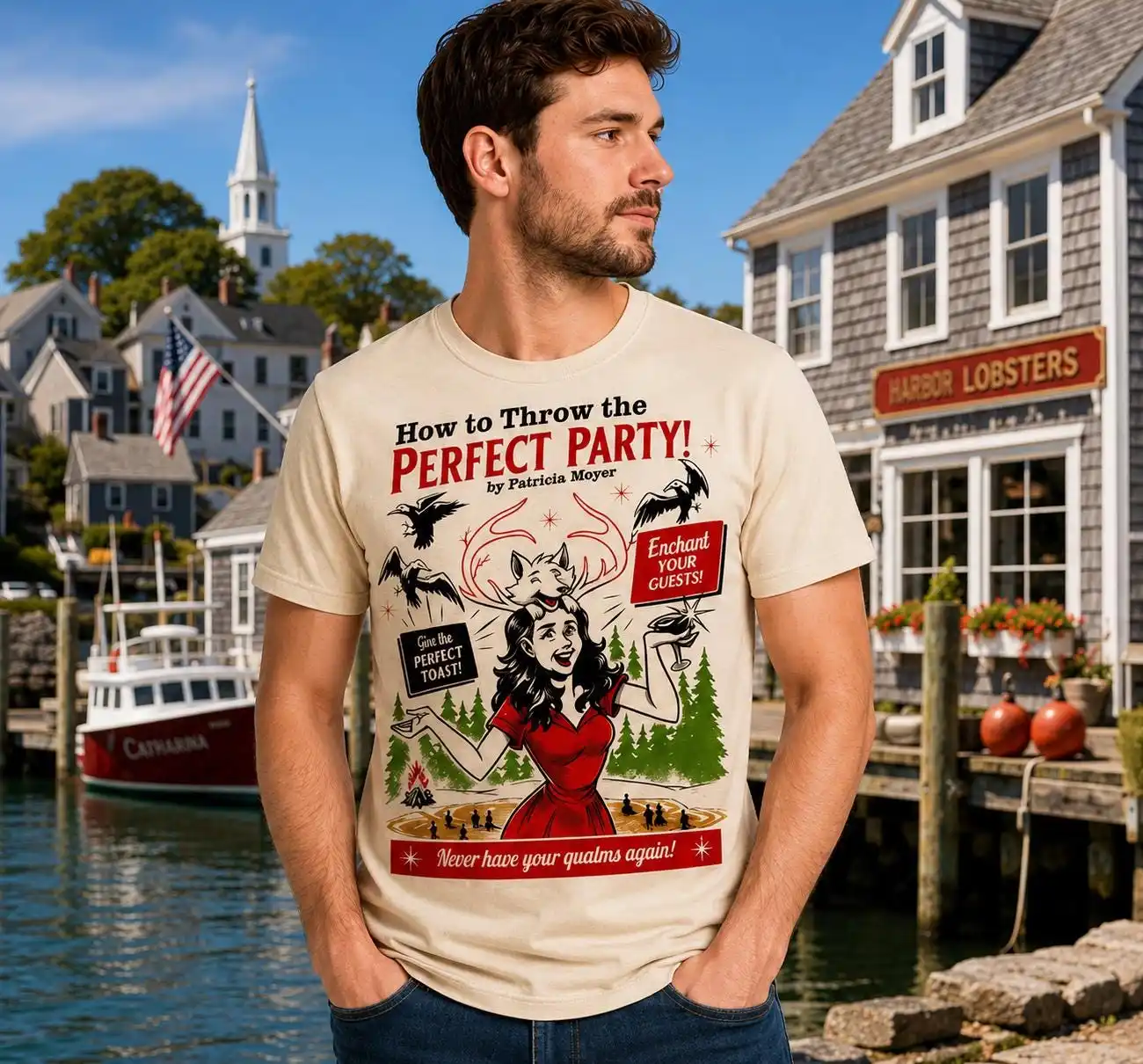 Patricia Widow's Bay Horror Parody Party Print – Retro 80s Style Poster