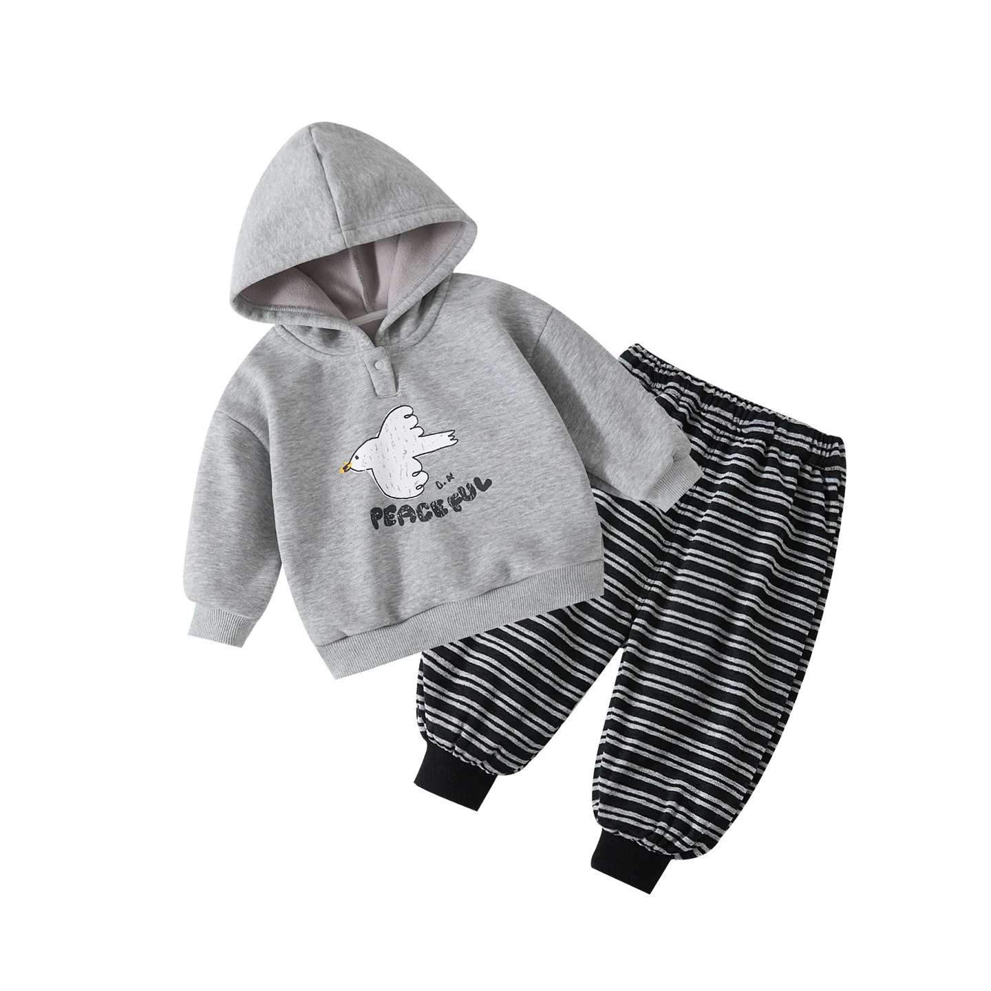 الرضع طفلة الملابس مجموعة جديدة الشتاء الصلبة سترة الكرتون المطبوعة مقنعين طفل فتاة البلوز منتصف الخصر شريط طفل فتاة بانت