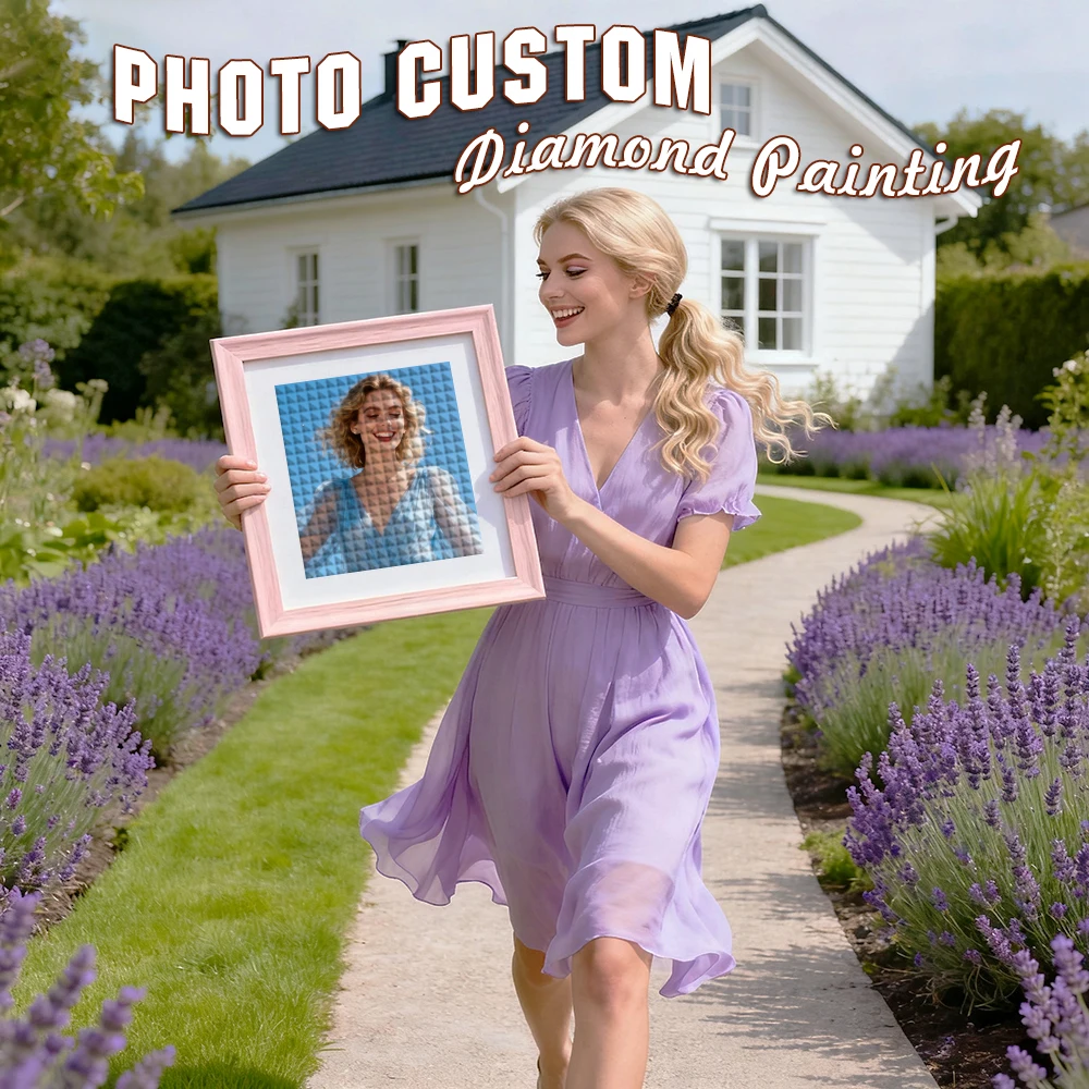 EverShine Benutzerdefiniertes Foto-Diamantgemälde voller quadratischer runder Bohrer, Stickerei, DIY-Mosaik, personalisierbar mit Ihrem Foto, Heimdekoration